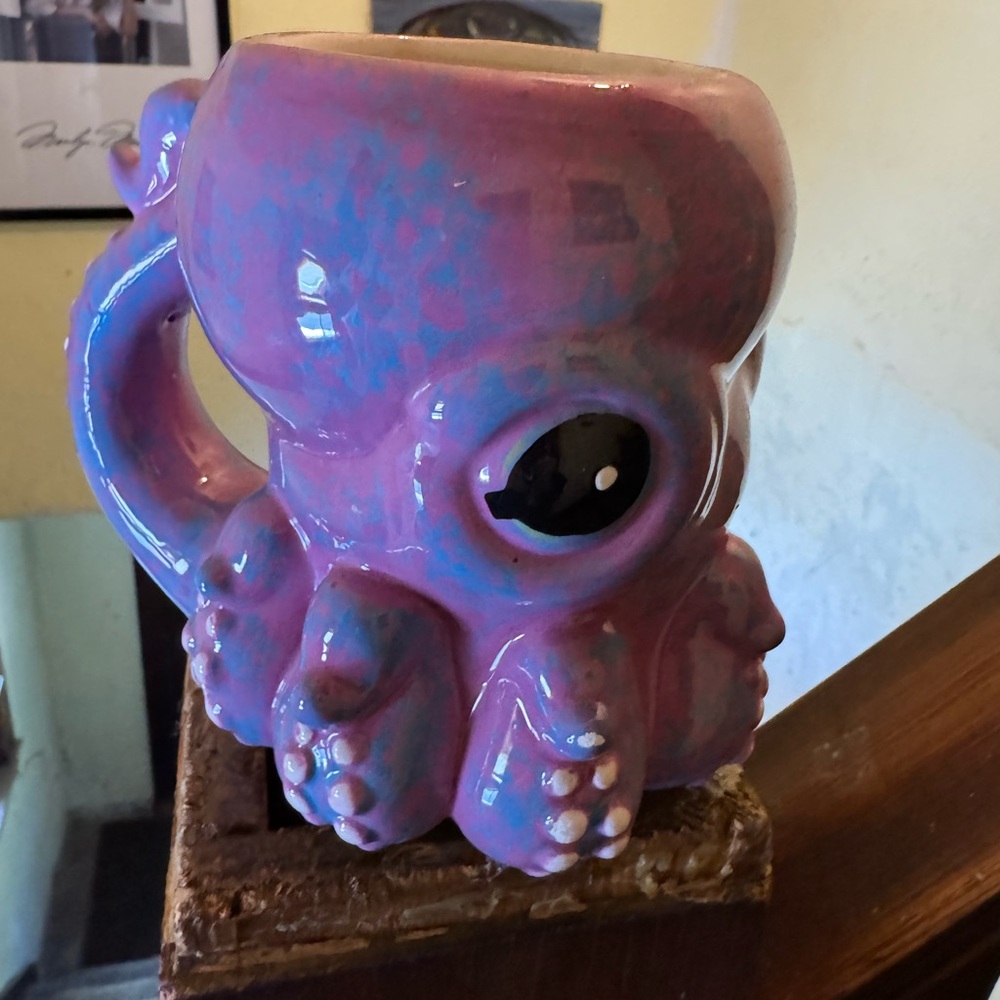 Octopus Ceramic Mug - Pink and Blue